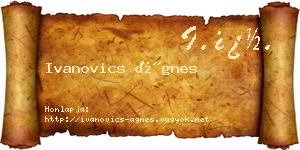 Ivanovics Ágnes névjegykártya