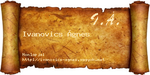 Ivanovics Ágnes névjegykártya