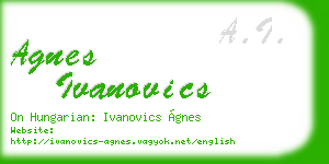 agnes ivanovics business card